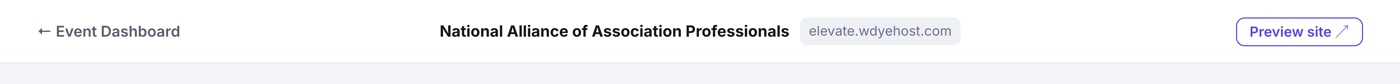 The top bar of the workspace with the Preview site link in the upper right